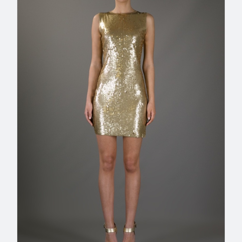 MICHAEL Michael Kors Women’s Metallic Gold Sequin Dress
